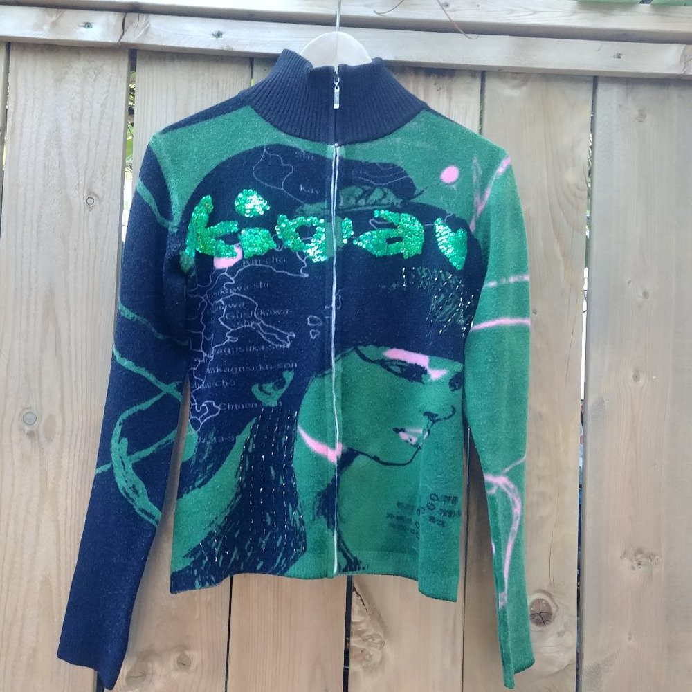 Custo Barcelona Designer Zip Up Sweater Size S